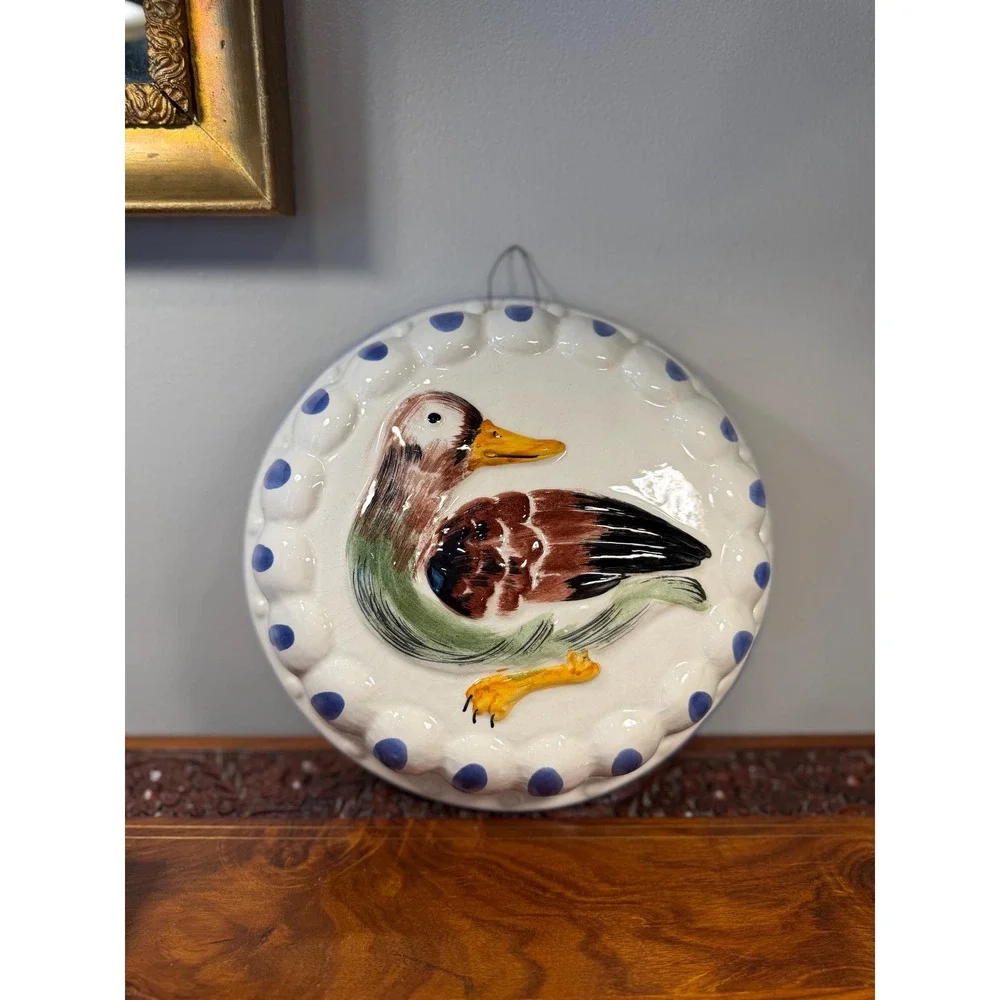 Vintage Italian Mallard Duck Wall Plaque